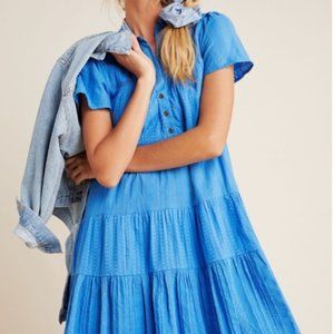 Anthropologie Georgina Tiered Shirtdress